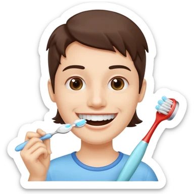 Brushing your teeth sticker