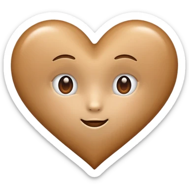 Cute light brown heart emoji sticker