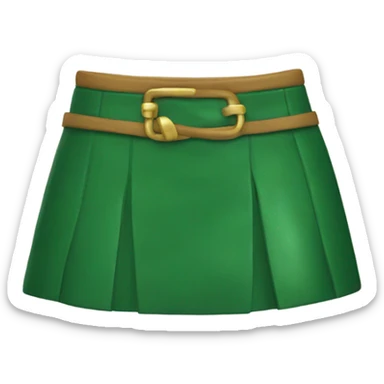 Green leather mini skirt isolated sticker