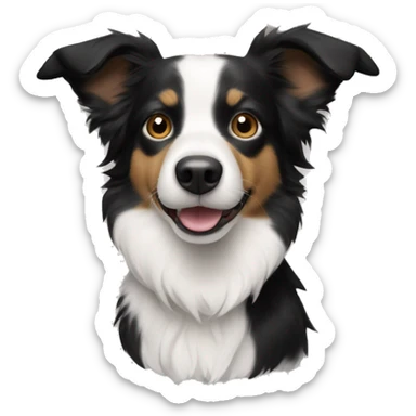 border collie, chihuahua mix with only black and white fur sticker