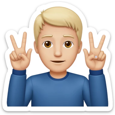 A man sticking up 4 fingers  sticker