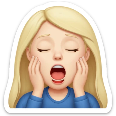 yawning sleepy character sticker