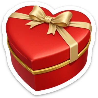 rococó caja de regalo en forma de corazón rojo con dorado sticker