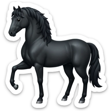 Pony black horse standing sticker