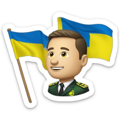 zelensky with flag ukraine sticker