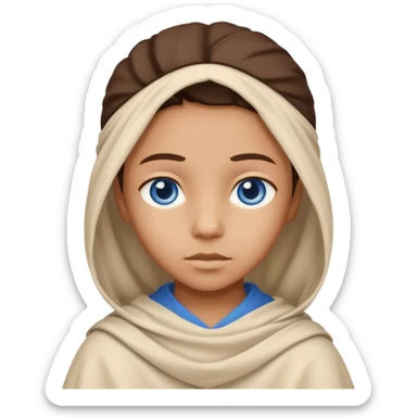 blue eyed desert child with creme cloth sticker