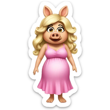 Pregnant Miss Piggy sticker