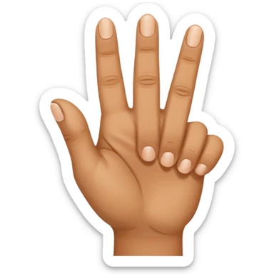 a closed hand with the index finger and middle finger pointing sticker