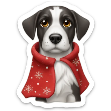 pocket pointer dog with santa claus cloth sticker