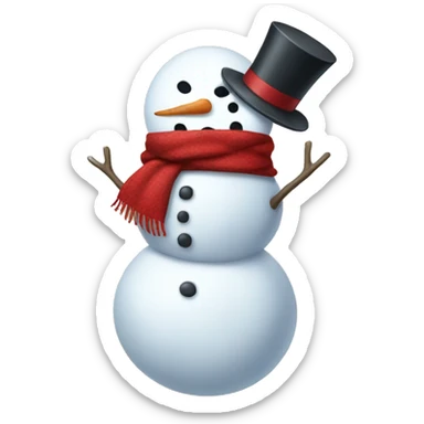snowman with red scarf sticker
