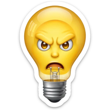 Angry emoji lightbulb sticker