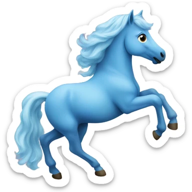 blue horse on a cloud sticker