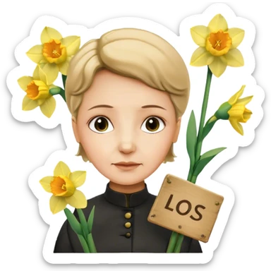 Marie curie sign with daffodils  sticker