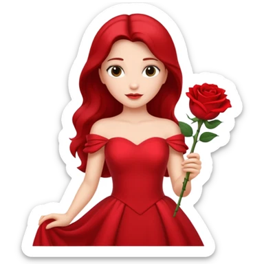 Red rose princess full body sticker