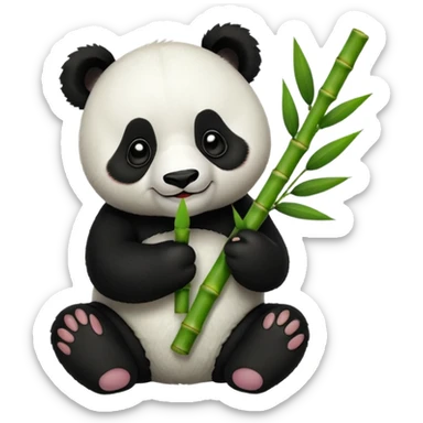 Panda eating bamboo sticker