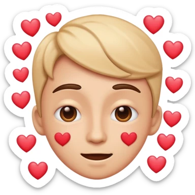 Shaking face emoji with hearts instead of eyes sticker