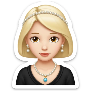 Pearl String Girl sticker