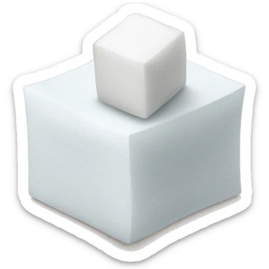 sugar cubes on a tissue sticker