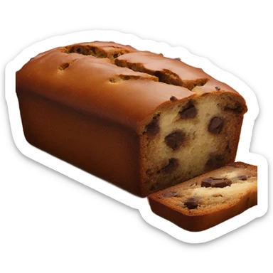 Chocolate junk banana bread loaf sticker