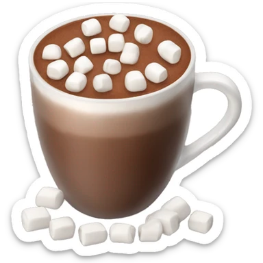 hot chocolate with marshmallows sticker
