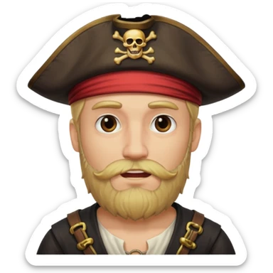 pirate blonde bearded man sticker