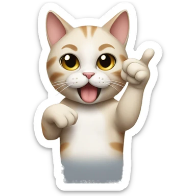 Cat giving the middle finger sticker