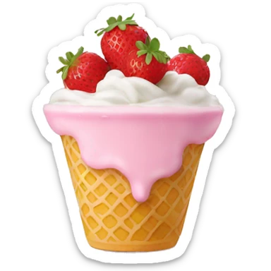 Strawberry frozen yogurt sticker