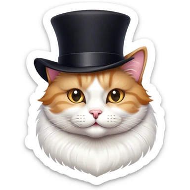 fancy cat with tophat sticker