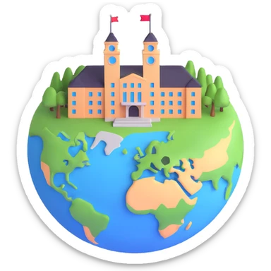 university building on planet Earth sticker