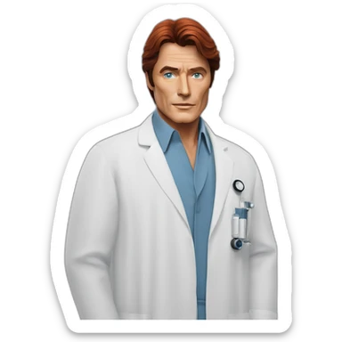 Alain delon blue eyes red hair space surgeon sticker