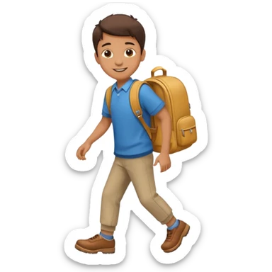emoji of a boy with a school bag stepping sticker