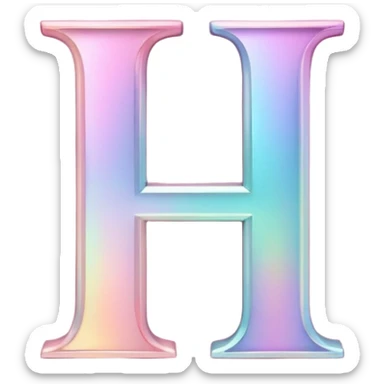 Iridescent pastel pink romantic formal elegant sophisticated cultured neat pretty beautiful nifty cute poetic Font setting icon with letter H sticker