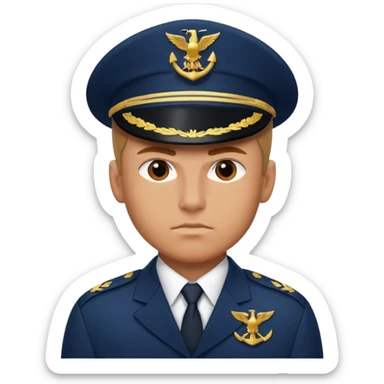 A muscular, serious navy fighter sticker