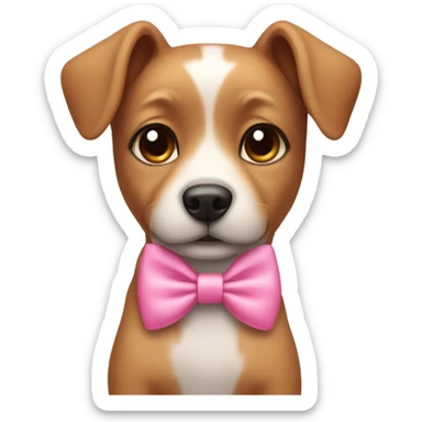 cute dog wearing pink bow sticker