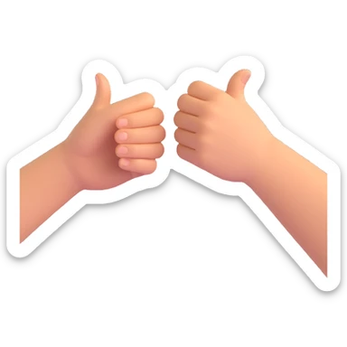 two hands high fiving, 3D cartoon style, dynamic motion, no background sticker