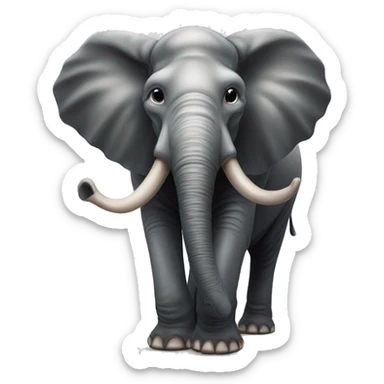 Olifant en mens gemengd in elkaar sticker