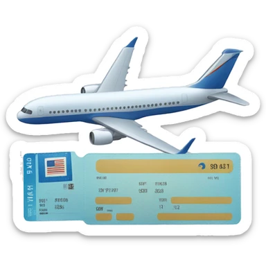 airline ticket sticker