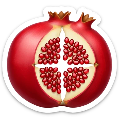 Opened pomegranate from top into 4 direction  sticker