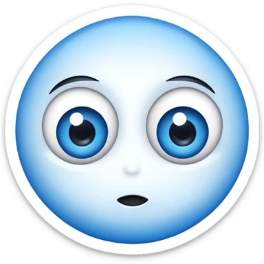 two separate cartoon eyes, simple and friendly sticker