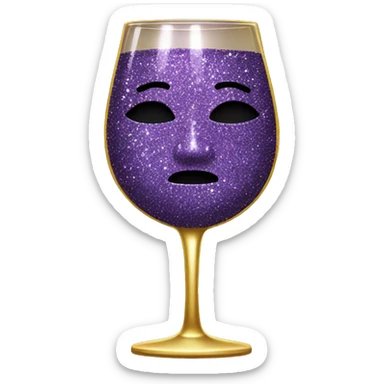Glitter wine glass no face sticker