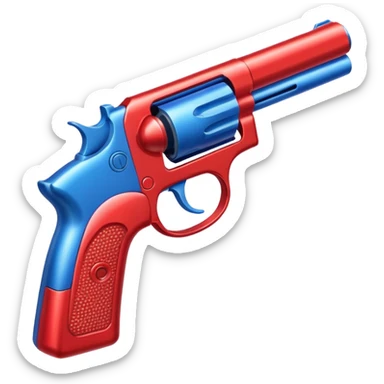 Red and blue  gun sticker