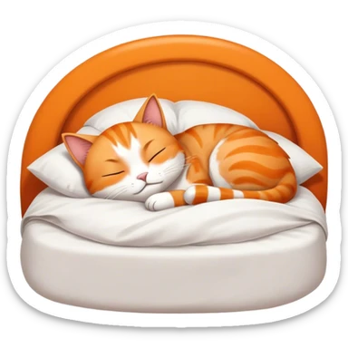 sleepy cat in human bed sticker