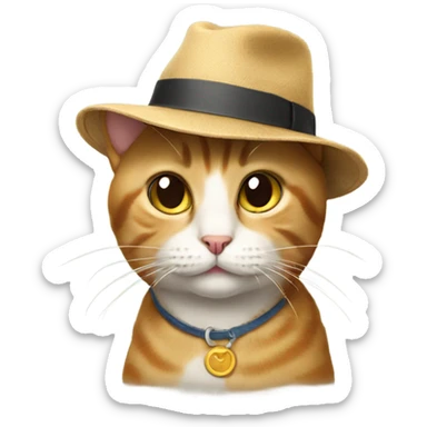 Cat wearing a hat sticker