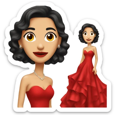 Isabel Díaz Ayuso in a luxurious red dress from a private party.  sticker