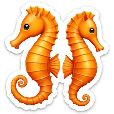 Make emoji seahorse orange sticker