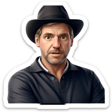 man with beard and hat sticker