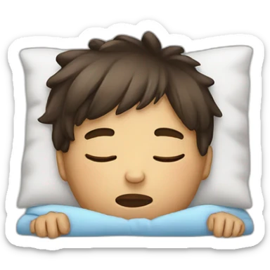 sick little boy asleep sticker