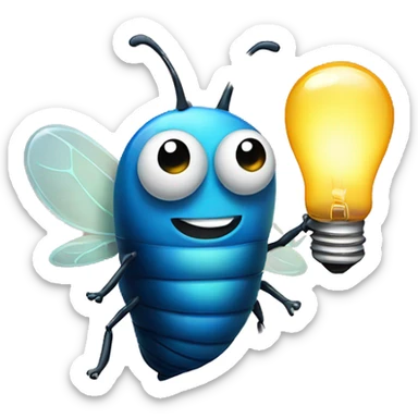 firefly with light bulb sticker