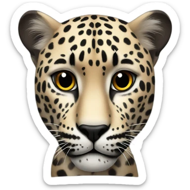 A TOK emoji of a black jaguar, white background sticker