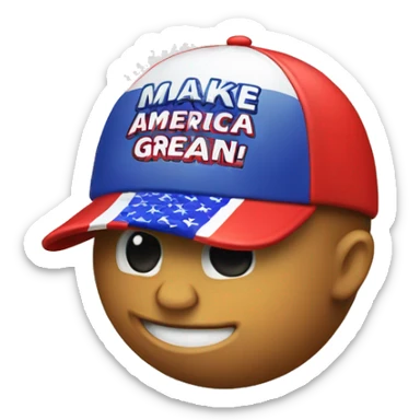 Red ball cap that says “make America great again” sticker